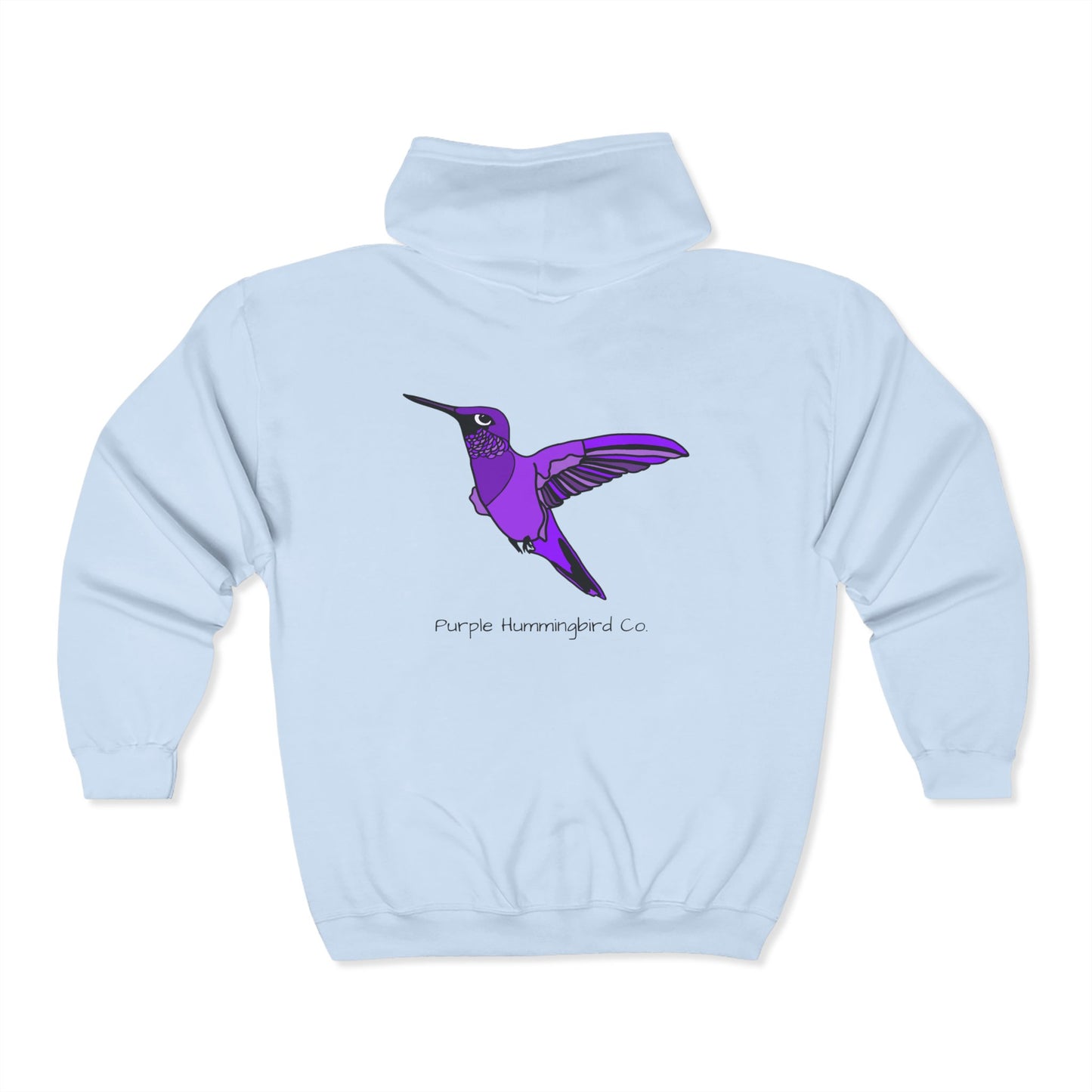 Purple Hummingbird by Kristina - Unisex Zip-Up Hoodie – Cozy Outdoor Style & Nature Vibes