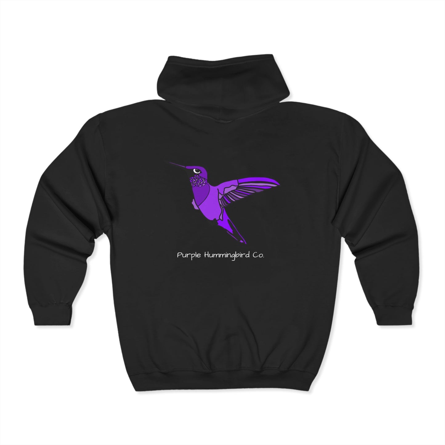 Purple Hummingbird by Kristina - Unisex Zip-Up Hoodie – Cozy Outdoor Style & Nature Vibes