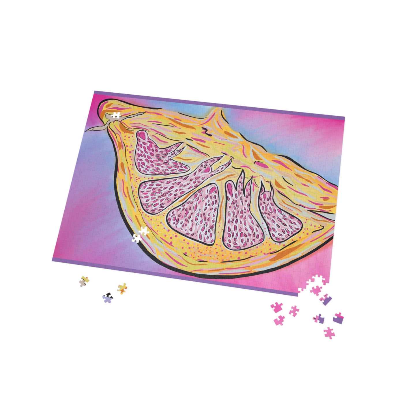 “Within the Rind” Art by Kristina Smith GrapeFruit Puzzle - Vibrant 1000-Piece Jigsaw for Family Fun