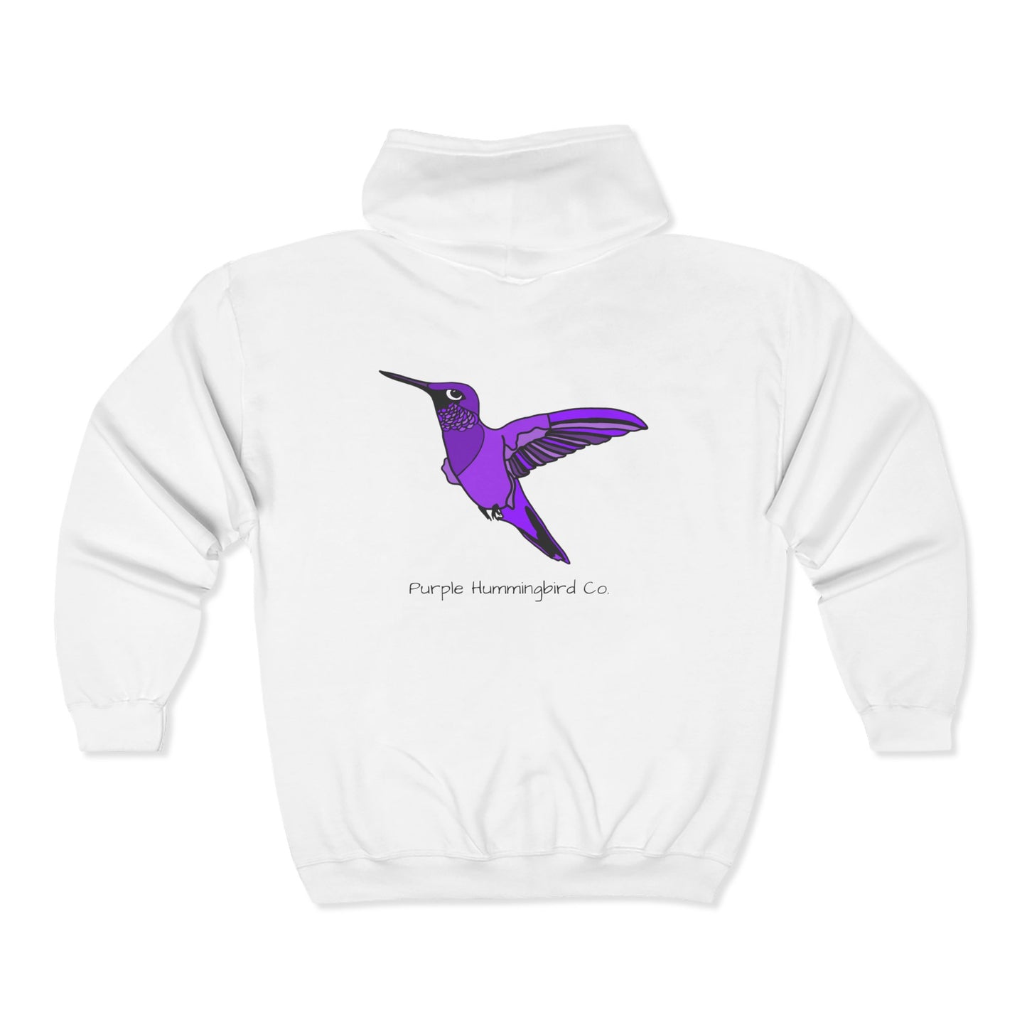 Purple Hummingbird by Kristina - Unisex Zip-Up Hoodie – Cozy Outdoor Style & Nature Vibes
