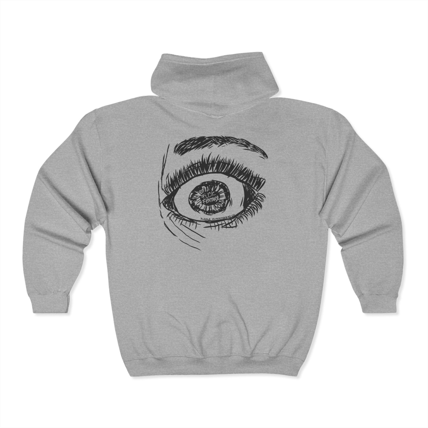 Fuck Fentanyl Eye by Kristina Smith - Unisex Heavy Blend™ Full Zip Hooded Sweatshirt