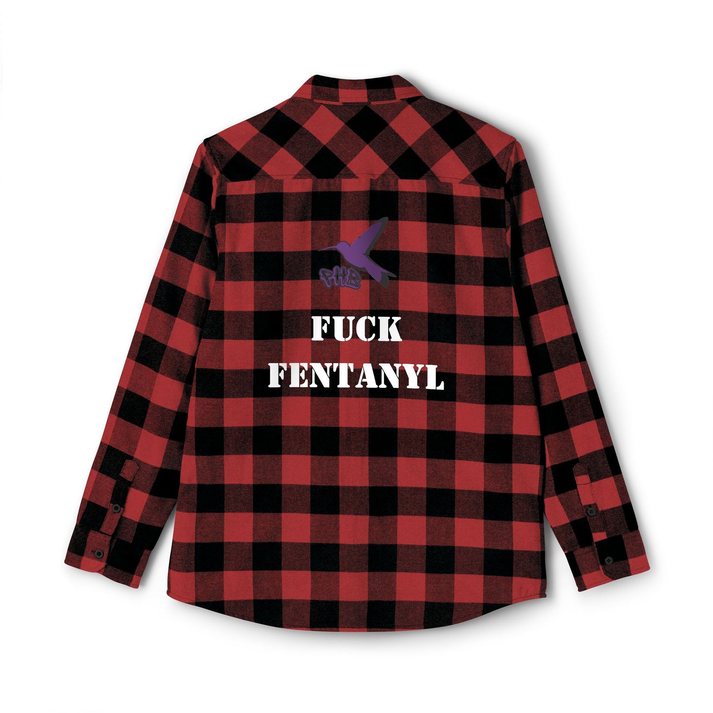 Unisex Flannel Shirt - Bold Message Against Fentanyl | Casual Style for Awareness