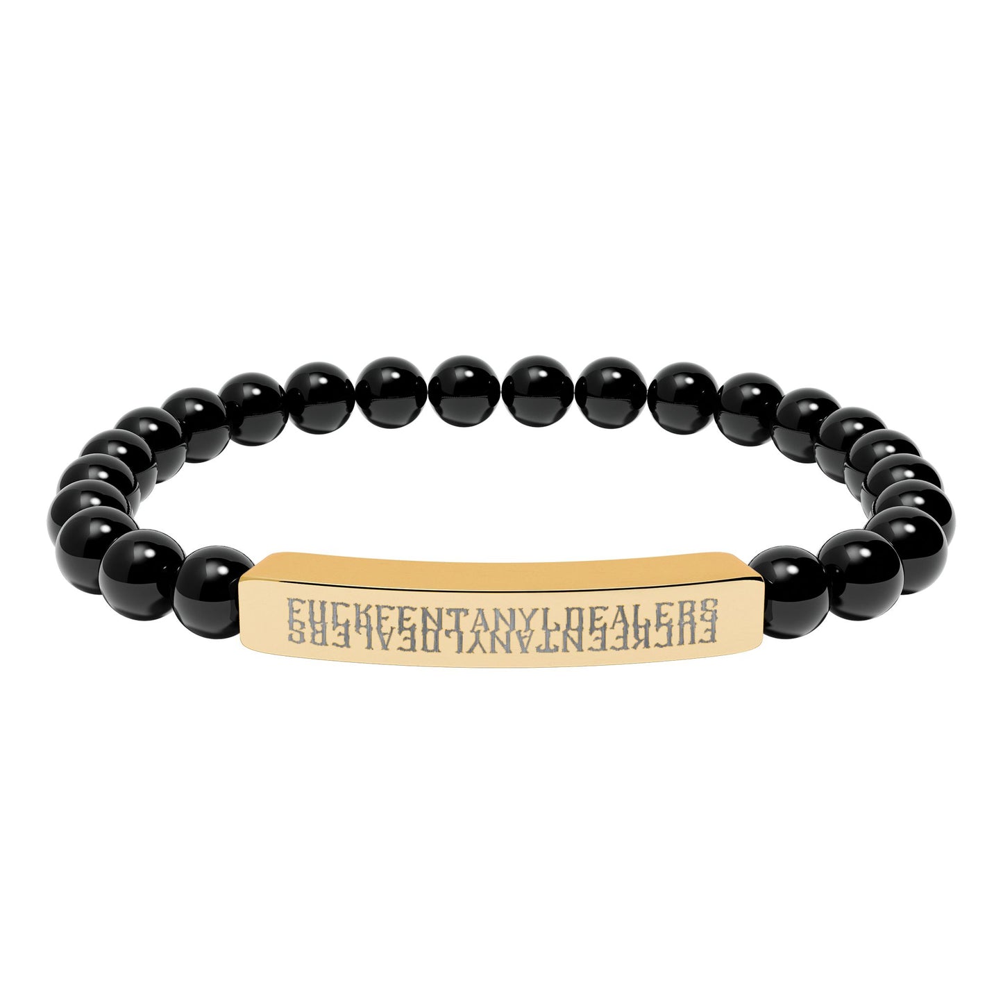 Hidden: F*ck Fentanyl Dealers - Natural Stone Bead Bracelet