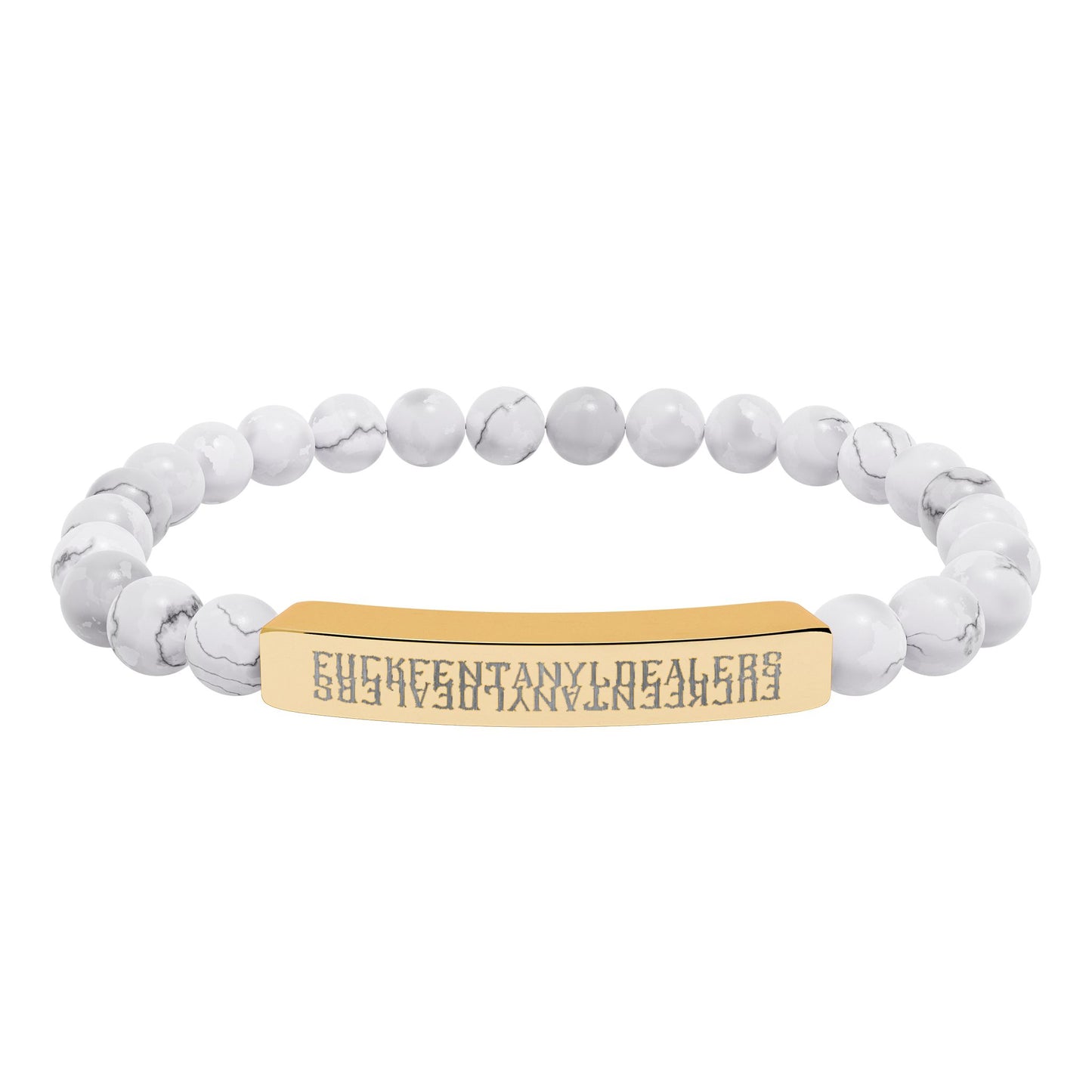 Hidden: F*ck Fentanyl Dealers - Natural Stone Bead Bracelet