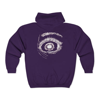 F*ck Fentanyl Eye by Kristina Smith - Unisex Heavy Blend™ Full Zip Hooded Sweatshirt