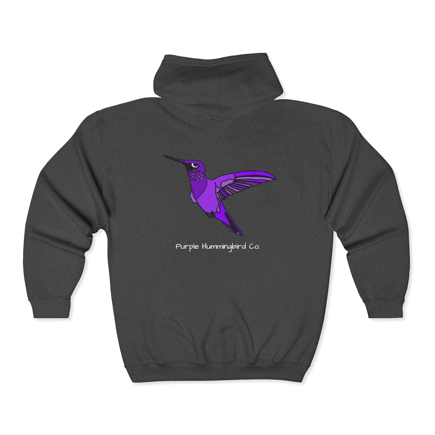 Purple Hummingbird by Kristina - Unisex Zip-Up Hoodie – Cozy Outdoor Style & Nature Vibes