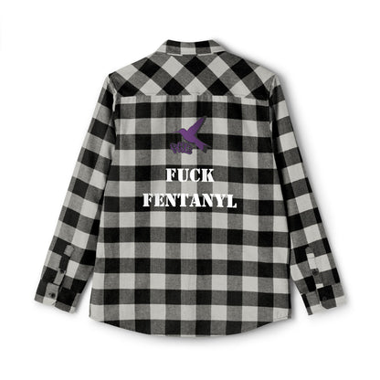 Unisex Flannel Shirt - Bold Message Against Fentanyl | Casual Style for Awareness