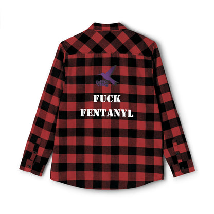 Unisex Flannel Shirt - Bold Message Against Fentanyl | Casual Style for Awareness
