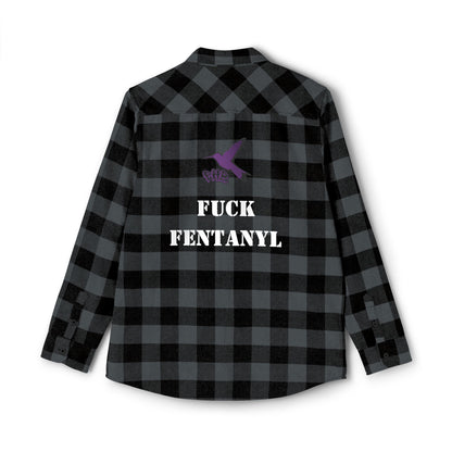 Unisex Flannel Shirt - Bold Message Against Fentanyl | Casual Style for Awareness