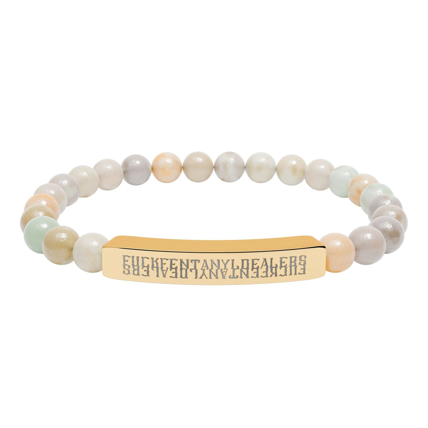 Hidden: F*ck Fentanyl Dealers - Natural Stone Bead Bracelet