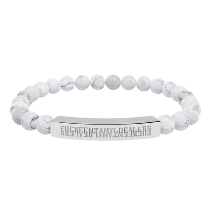 Hidden: F*ck Fentanyl Dealers - Natural Stone Bead Bracelet