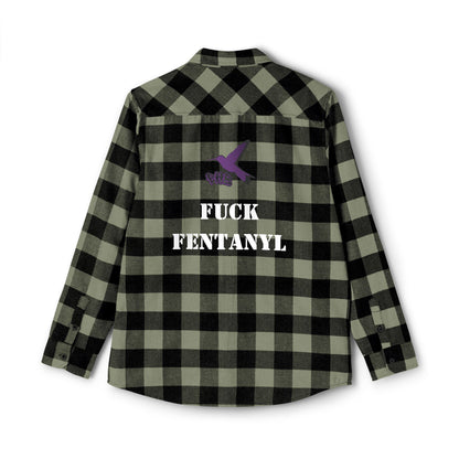 Unisex Flannel Shirt - Bold Message Against Fentanyl | Casual Style for Awareness
