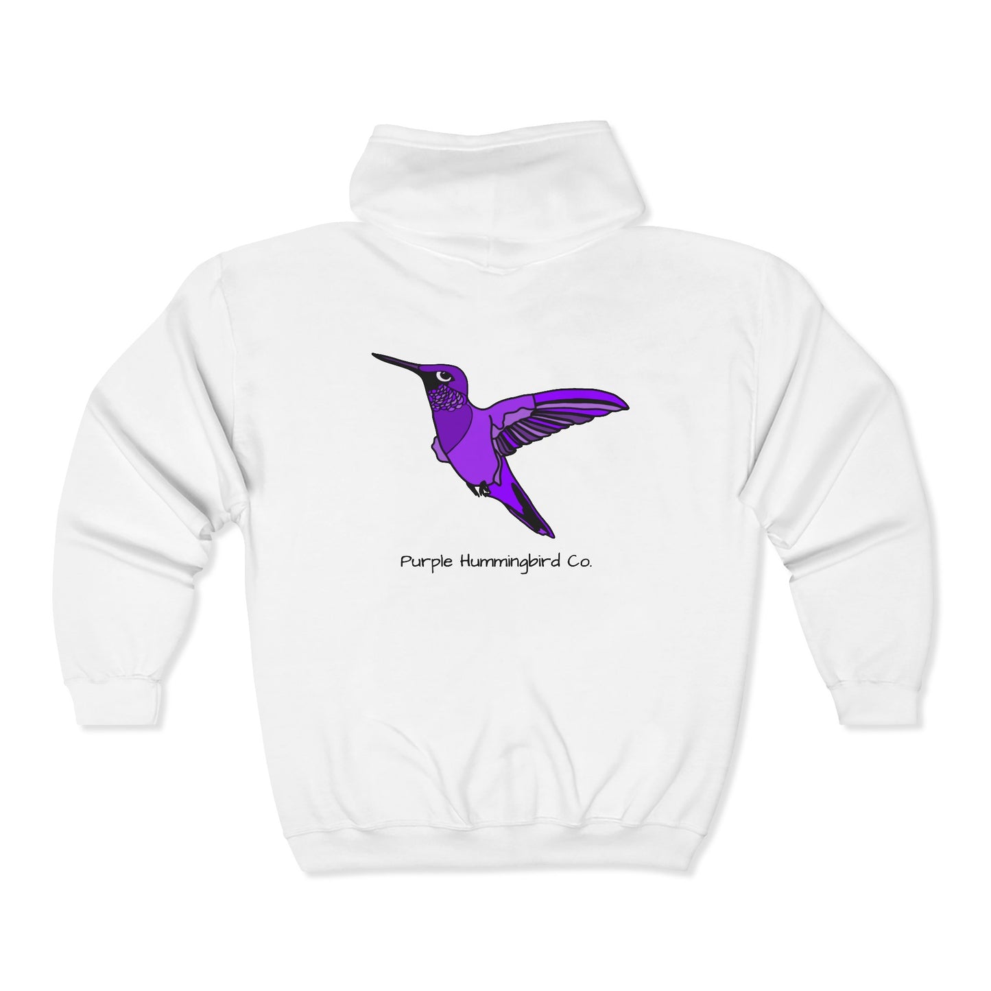 Purple Hummingbird by Kristina - Unisex Zip-Up Hoodie – Cozy Outdoor Style & Nature Vibes