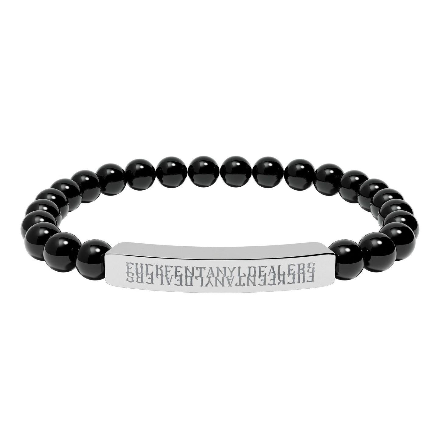 Hidden: F*ck Fentanyl Dealers - Natural Stone Bead Bracelet