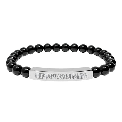 Hidden: F*ck Fentanyl Dealers - Natural Stone Bead Bracelet