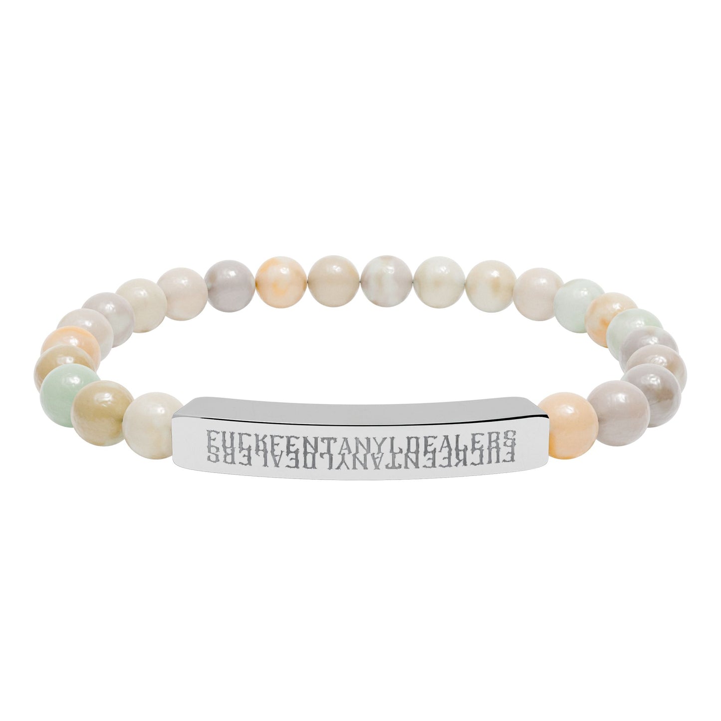 Hidden: F*ck Fentanyl Dealers - Natural Stone Bead Bracelet