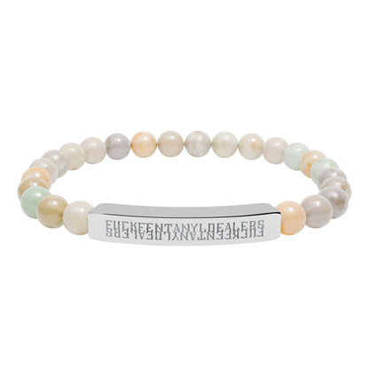 Hidden: F*ck Fentanyl Dealers - Natural Stone Bead Bracelet